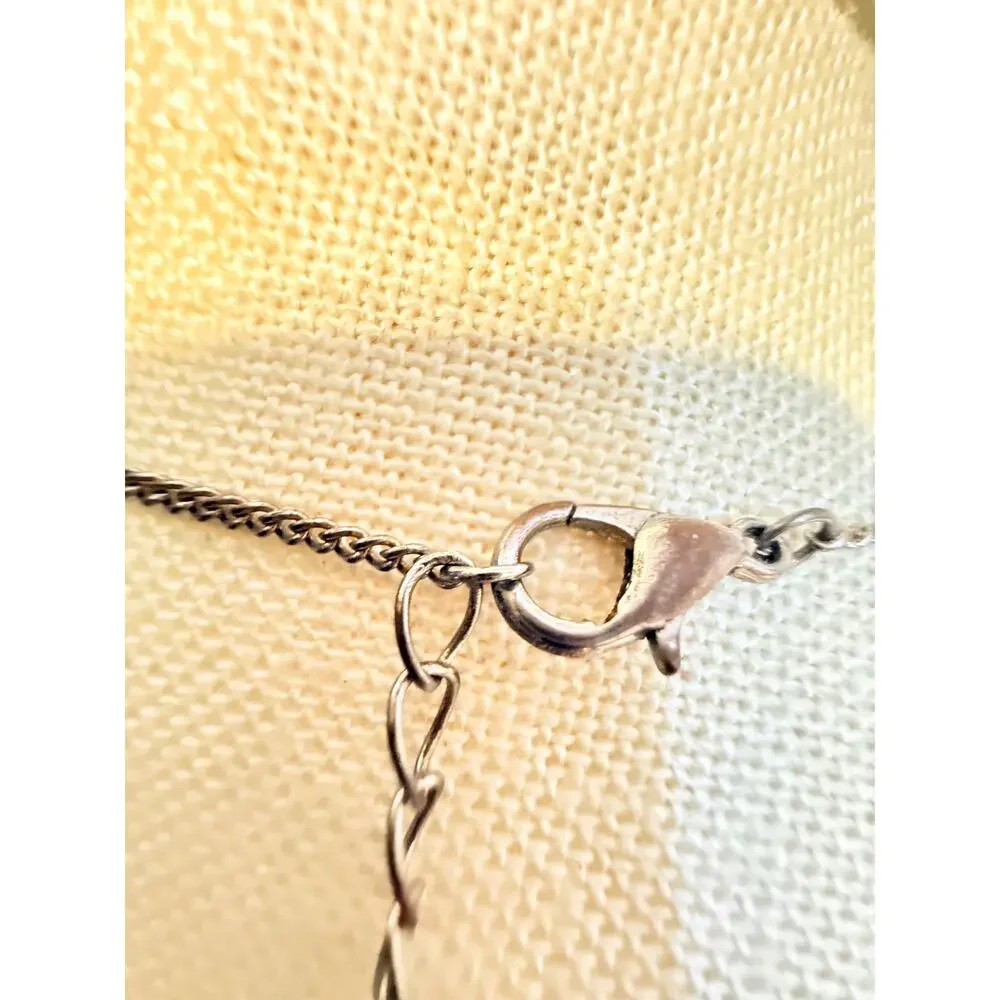 Vintage Glass Bubble Pendant Necklace 16+3”